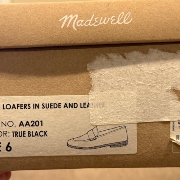 Madewell Penny Loafers in Suede and Leather - True Black, Size 6 - Picture 5 of 5